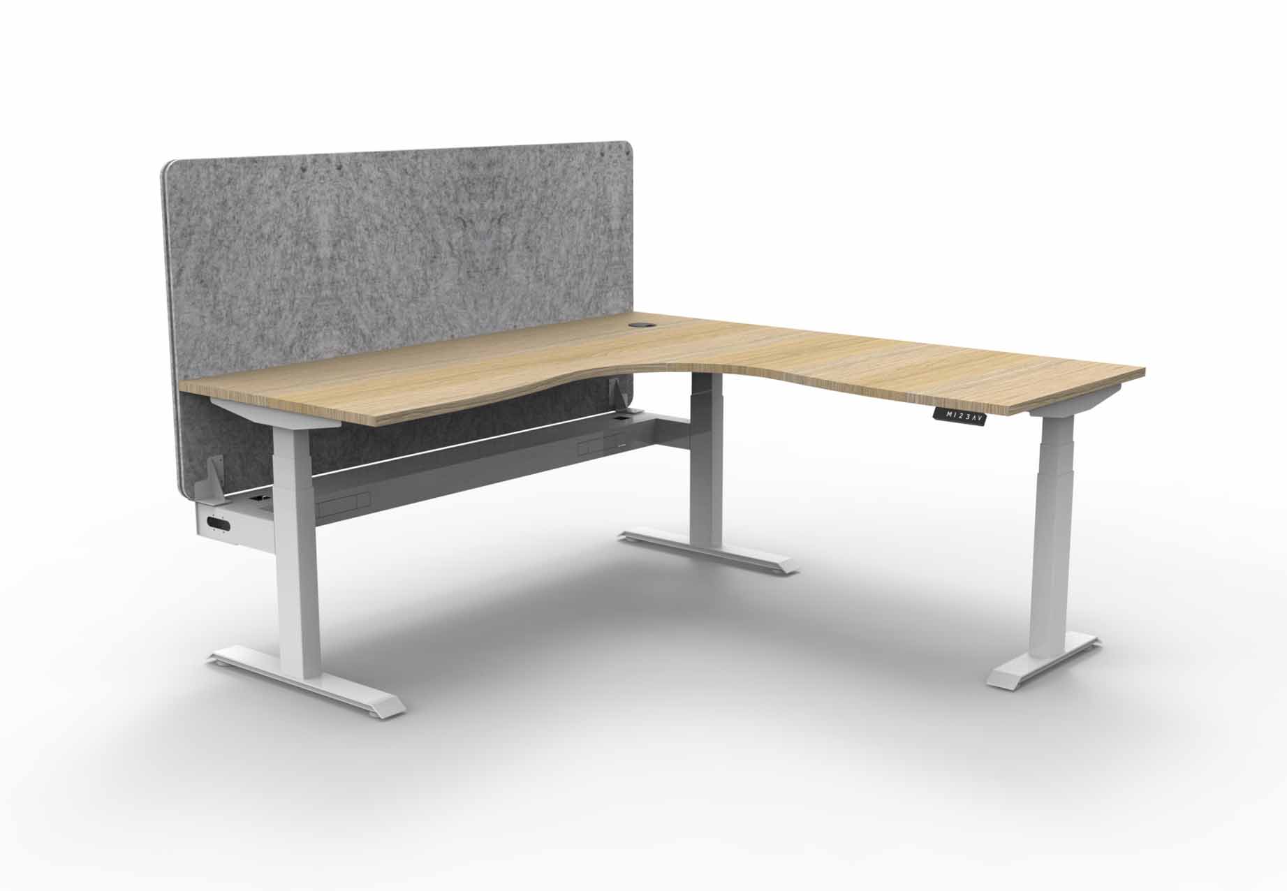 Boost+ Corner Workstation with Cable Tray and Eco Screen